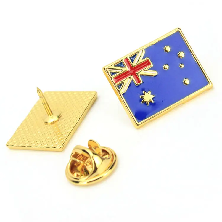 Insigne de broche plaqué émail dur doux drapeau américain US Uk Canada Country