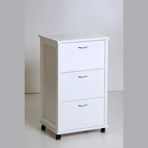 Meuble élégant en hêtre massif avec 3 portes et plateau en carrelage pour l'aménagement de la pièce - Product Image 1