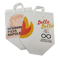 Sac isotherme personnalisé en non-tissé imprimé, avec doublure en aluminium, pour la livraison de repas à emporter, idéal pour les restaurants de pizzas et grillades