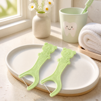 Fil dentaire pour enfants en forme de panda mignon, fil de qualité alimentaire souple et sûr, résistant à la déchirure, aromatisé aux fruits pour des soins dentaires faciles