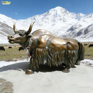 Estatua de Yak Salvaje de Bronce, Escultura Animal, Decoración Artística Tibetana de Yak, Fundición de Bronce Hecha a Mano, Decoración para Jardín Exterior - Product Image 4