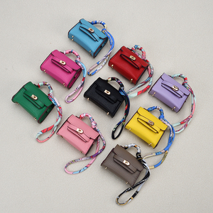 <strong>Mini</strong> K Horizontal <strong>Bag</strong> Keychain Scarf Strap Luxury Microfiber Leather <strong>Mini</strong> <strong>Bag</strong> Charm Portable Coin Purse Earbud Holder For Women - Product Image 1