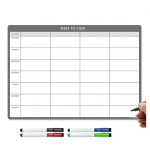 Planificateur hebdomadaire <span class=keywords><strong>magnétique</strong></span> en acier inoxydable A3, organisateur et tableau blanc entièrement personnalisé pour la famille/affaires, planification de <span class=keywords><strong>repas</strong></span> - Product Image 1