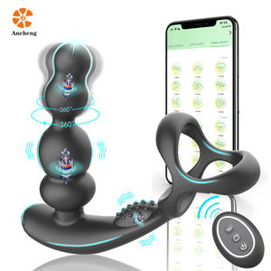 Vibrador Anal con Control remoto por aplicación <span class=keywords><strong>Original</strong></span> con anillo para pene, 9 vibraciones, 3 modos de rotación, masajeador de próstata, tapón Anal para hombres - Product Image 1