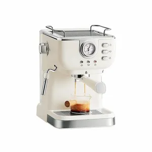 Máy pha cà phê bán tự động màu trắng Máy pha cà phê <span class=keywords><strong>Espresso</strong></span> dành cho hộ gia đình Văn phòng có máy tạo bọt hơi nước áp suất cao - Product Image 1