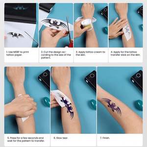 Autocollant semi-permanent imprimante de tatouage Phomemo machine à tatouer portable imprimante thermique pochoir de tatouage temporaire dent bleue imprimée - Product Image 6