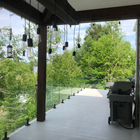 YL METAL Facile à Installer Verre Noir 316 Extérieur Maison Terrasse Véranda Piscine Clôture Balustrade Verre Balcon Garde-Corps