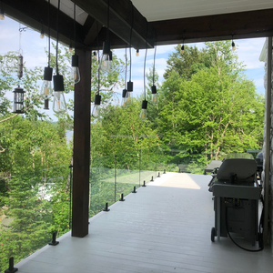 YL Easy DIY Glass Black 316 Outdoor House Terrace <strong>Porch</strong> Glass Pool Fence Spigot Balustrade Glass Fence Balcony Railing