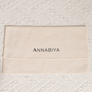 Eco-Friendly Custom Logo <b>Printed</b> Beige Cotton Twill Envelope Purse Wallet Jewelry Dust Bag Luxury Envelope Cotton Pouch - Product Image 2