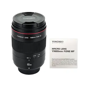 YONGNUO 매크로 렌즈 YN60mm F2NE MF 조리개 슈팅 렌즈 초점 거리 표시기 카메라 렌즈 DSLR 카메라