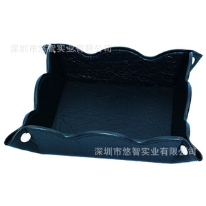 Creative desktop multi-functional <b>storage</b> <b>box</b>, PU leather <b>storage</b> tray, folding lazy home <b>storage</b> <b>box</b>, customizable. - Product Image 2