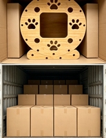 Plaque latérale circulaire en bambou pour niche à chat, avec trous de ventilation multi-pattes, panneau de remplacement détachable pour cachette de chat, à assembler soi-même