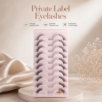 10 paires de demi-cils en fibres synthétiques naturelles, demi-bandes de faux cils
