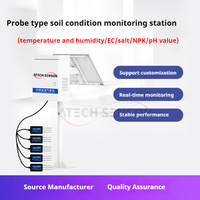 Station de surveillance de l'humidité du sol Atech à énergie solaire, type sonde, pour l'azote, le phosphore, le potassium, le pH, la température et l'humidité, avec 4G