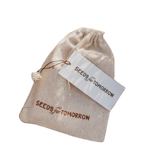 Pochette cadeau personnalisée en toile de jute avec cordon de serrage, sac d'emballage en lin naturel pour cristaux et aromathérapie - Product Image 1
