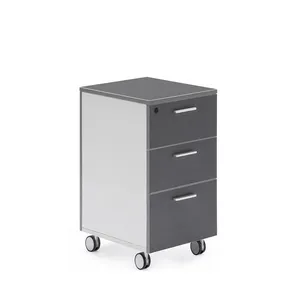 Glosen — meuble de rangement en bois, armoire de bureau en mélamine mobile, 3 tiroirs