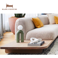 BLAINE Garantie de satisfaction Design minimaliste Mobilier de salon Ensemble de canapés sectionnels modernes en tissu, bois massif et éponge pour villa