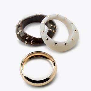 Kaimei 2026 perhiasan modis gelang akrilik Chunky wanita besar gelang Resin emas Chubby segitiga Punk Hip Hop - Product Image 4