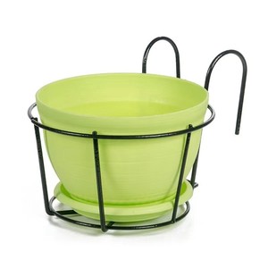 Support de plante rond polyvalent en métal à suspendre pour balustrades de balcon, petites, moyennes et grandes tailles, avec finition peinture laquée - Product Image 3