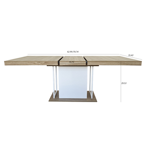 Modern Rectangle <strong>Extendable</strong> <strong>Dining</strong> <strong>Table</strong> for 6-10 People Oak Solid Wood Apartment-Friendly Adjustable Length 160-200cm - Product Image 6