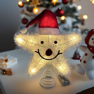 Luxury Soft Five-Pointed <b>Star</b> <b>Christmas</b> Tree Top LED <b>Lights</b> Plastic Battery Operated Luminous Decoration for Home - Product Image 1