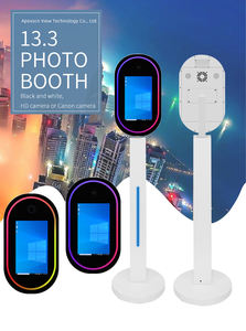 كشك تصوير المرآة السحرية البيضاوي مقاس 21.5 بوصة مع كاميرا وطابعة وشاشة لمس لحفلات الزفاف - Product Image 3
