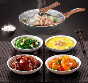 Homemory OEM série classique 2 pièces ensemble d'ustensiles de cuisine en granit Offre Spéciale wok en fonte d'aluminium antiadhésif écologique <span class=keywords><strong>sans</strong></span> <span class=keywords><strong>PFOA</strong></span> <span class=keywords><strong>PTFE</strong></span> - Product Image 4