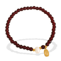 Bijoux Bingxin, vintage, style chinois traditionnel, cadeau pour les festivals de printemps, acier inoxydable plaqué or 18 carats, Johnstonotite rouge naturel