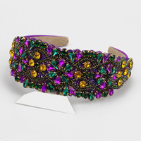 Serre-tête Baroque Haut de Gamme Incrusté de Diamants, Ornements Lourds, pour Soirée Dansante, Accessoire Cheveux Exquis Scintillant en Strass, Personnalisé