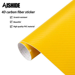 Aishide Vente en Gros <span class=keywords><strong>Prix</strong></span> d'Usine OEM 1.52M * 28M 4D Fibre de Carbone Jaune Autocollants PVC pour Voiture Vinyle Films de Protection pour Voiture - Product Image 1