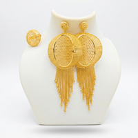 Parure de bijoux de luxe pour femme en laiton plaqué or avec pampilles en diamant, style hip-hop, pour fiançailles, mariage, fête, cadeau, déclaration de mode