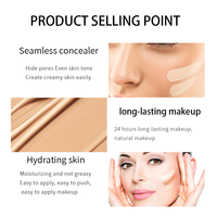 Foundation Cair OEM Grosir Asam Hialuronat Minyak Pelembap Matte Glow Foundation Cair untuk Kulit Gelap Kering Full Coverage BB CC Cream