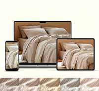 Ensemble de housse de couette rayée, aspect lin, taille Queen, ensemble de literie en percale 100% coton lavé, design en fil réversible, fermeture à glissière