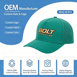 Custom Men 6 Panel Blank <b>Waterproof</b> Sports Cap Fast Dry Laser Cut Hole Baseball Cap <b>Hat</b> - Product Image 1