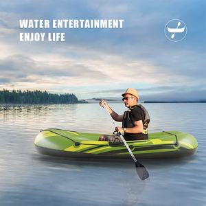 Radeau vert adulte aviron <span class=keywords><strong>bateau</strong></span> <span class=keywords><strong>de</strong></span> pêche pagaie Kayak gonflable PVC Portable Sports nautiques canoë - Product Image 2