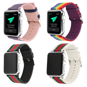 Para <span class=keywords><strong>apple</strong></span> <span class=keywords><strong>watch</strong></span> band, nylon con correa de reloj de cuero genuino para smartwatch - Product Image 6