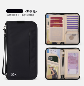 Bolso Bandolera de Viaje para Teléfono, Tarjetas y Documentos, con Protección RFID Antirrobo, para Tarjetas, Boletos y Pasaportes, con Correa Extraíble - Product Image 1