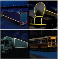 Cinta Reflectante Prismática Amarilla Autoadhesiva ECE 104R para Camiones, Marca LU