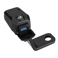 Chargeur USB pour moto, chargeur rapide 36W, 24V ~ 90V, avec boussole, adaptateur d'alimentation étanche pour téléphone, pour montage sur guidon et rétroviseur