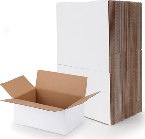 Caja de transporte de 8x6x4, hecha de cartón corrugado blanco, adecuada para embalaje, envíos postales y fines comerciales. - Product Image 2