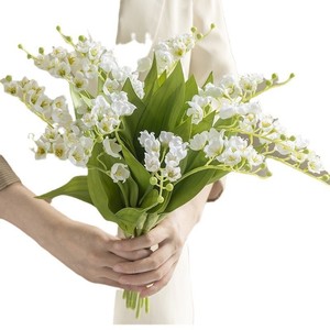 Bouquet de fleurs artificielles en soie de lys du val de la vallée Xinlei, fait main, pour la décoration de la maison et les accessoires de mariage - Product Image 5