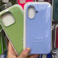 Coque de téléphone en silicone liquide de luxe pour iPhone 16 Pro Max 16 Plus 15 avec protection d'écran et emballage premium