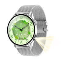 Reloj Inteligente G34 de 1.32 Pulgadas, Redondo, 466x466, SpO2, Frecuencia Cardíaca, Presión Arterial, Sueño, Estrés, IP68, V6.0, Correa H, Aleación de Zinc, Linterna UV, 200 mAh, Música