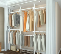 Porte-vêtements sur pied télescopique, barre de suspension simple pour vêtements, idéal pour la maison, la chambre ou le dressing