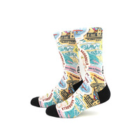 Chaussettes personnalisées imprimées sur mesure, chaussettes de sport personnalisées, impression numérique couleur intégrale, fabricant OEM ODM