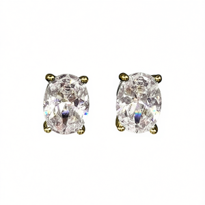 Orecchini Classici con Diamanti Taglio Ovale in Oro Massiccio 18K Colore G Naturale Gioielli da Fidanzamento per Donna - Product Image 1