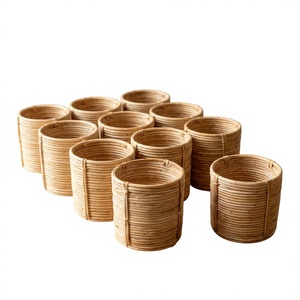 Maceta de Mimbre Hecha a Mano, Cesta para Plantas de Ratán, Ecológica y Ligera, para Hogar, Jardín y Hotel - Product Image 4