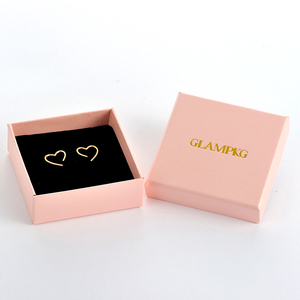 GLAMPKG Custom Gold LOGO Kraft Paper Gift Lid <b>Box</b> Jewelry Pendant Ring Lid Packaging With <b>Black</b> Foam Packaging - Product Image 5