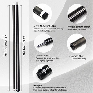 ไม้คิวพูลคาร์บอนไฟเบอร์ระดับไฮเอนด์ - หัวคิว 12.5 มม. ข้อต่อ Uni-loc เทคโนโลยีคาร์บอน ไม้บิลเลียด - Product Image 3