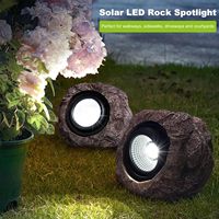 Éclairage décoratif de jardin extérieur solaire, style européen moderne, petit modèle, corps en résine + ABS, étanche IP65, LED double couleur, lithium
